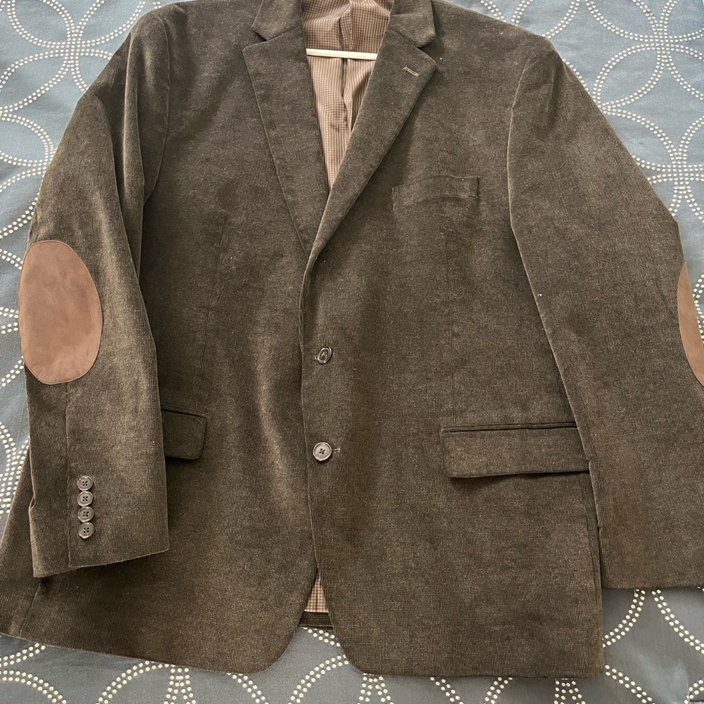 Chaps Dark Brown Blazer with Elbow Patches